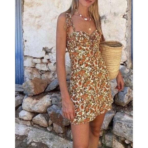 Realisation Par Devon Silk Mini Dress 70's Floral Print - Picture 9 of 11